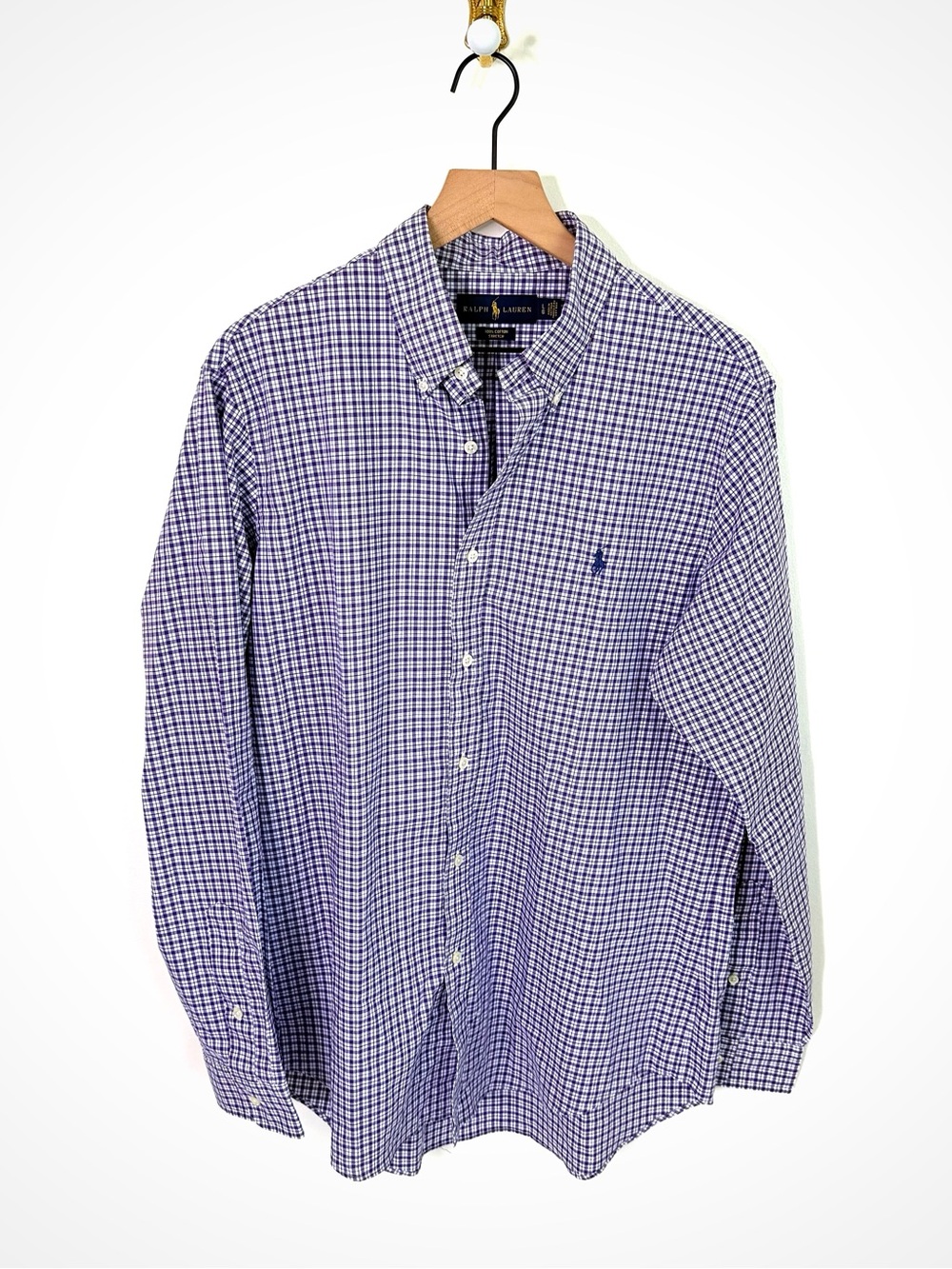 Polo Ralph Lauren Purple Grid Pattern Button Down | L